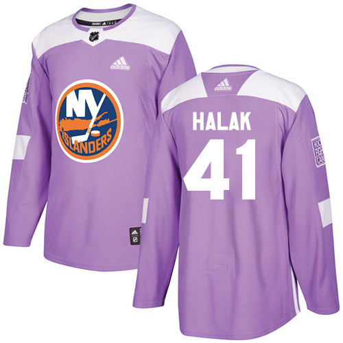 Adidas Islanders #41 Jaroslav Halak Purple Authentic Fights Cancer Stitched NHL Jersey